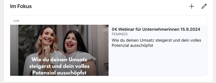Beispiel Sichtbarkeit steigern auf LinkedIn mit Content - FEMINDS
