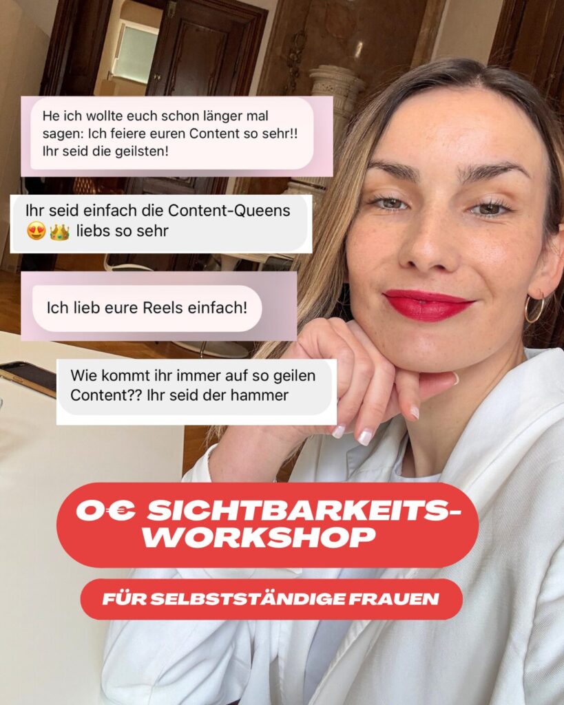 Kostenloser Workshop fuer selbststaendige frauen - unternehmerinnen - einzelunternehmerinnen - mehr sichtbarkeit - mehr umsatz