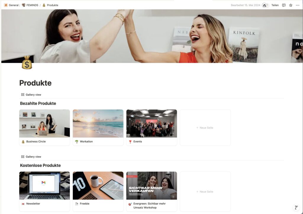 Notion Dashboard Tool fuer selbststaendige Frauen